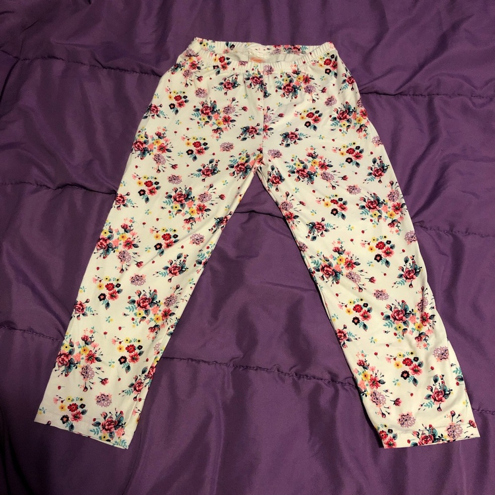 Girls floral leggings